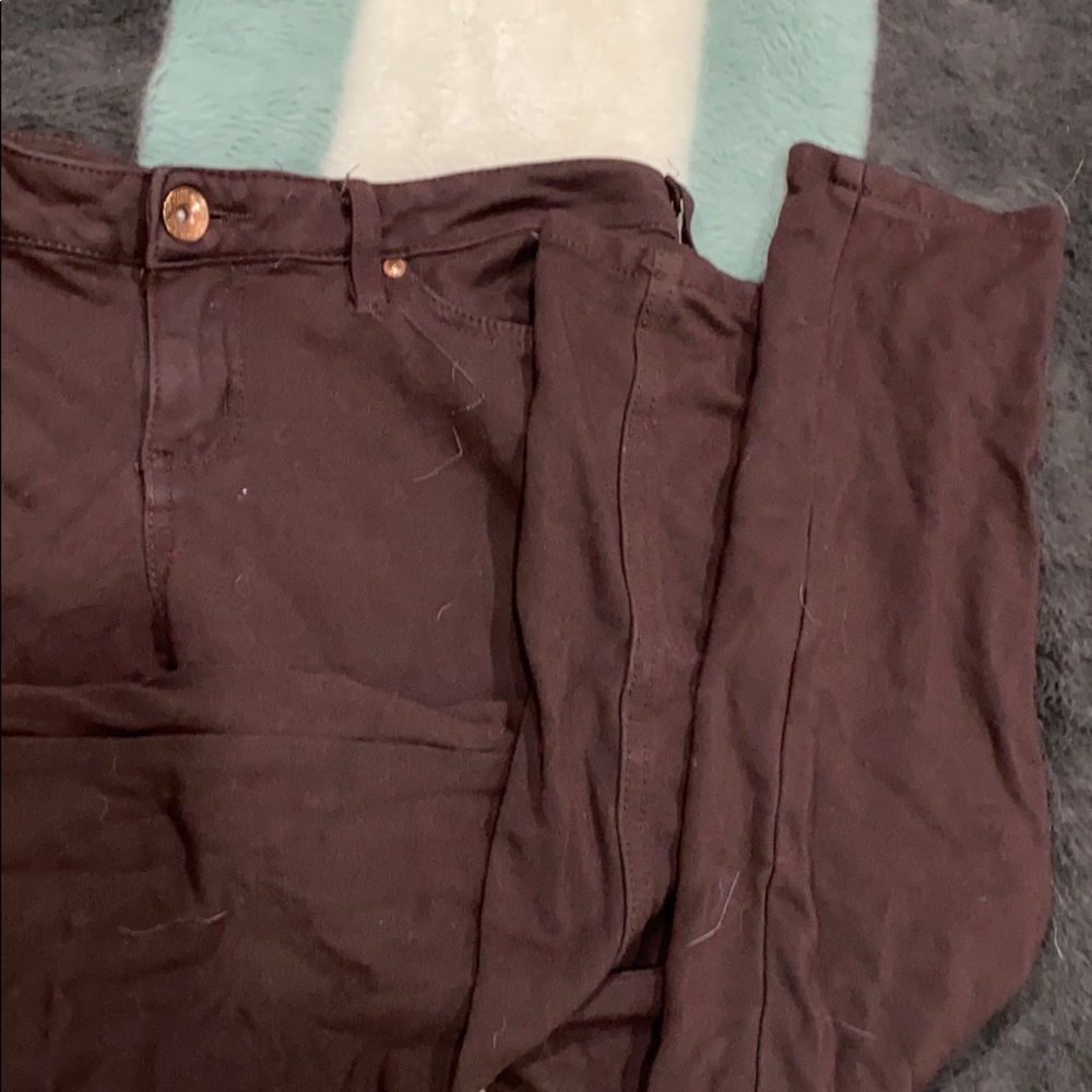 Brown Cigarette Fit Pants